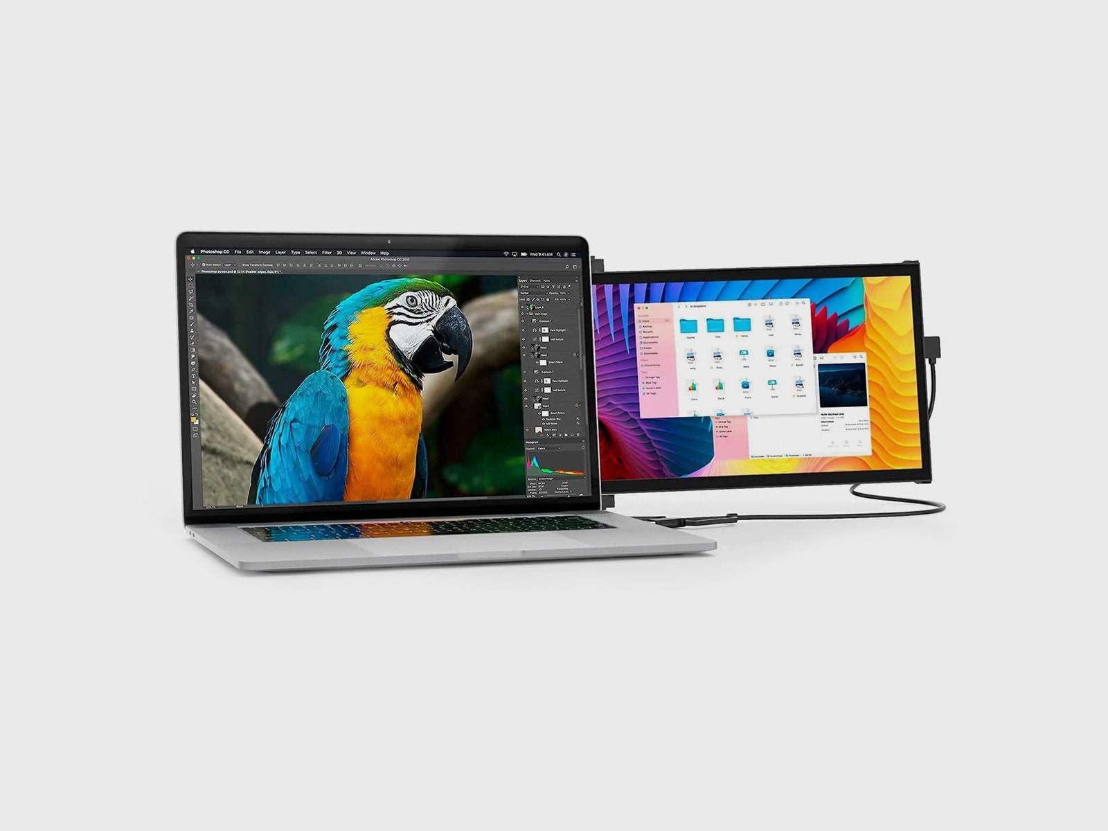 Mobile Pixels Duex Plus connecté à MacBook